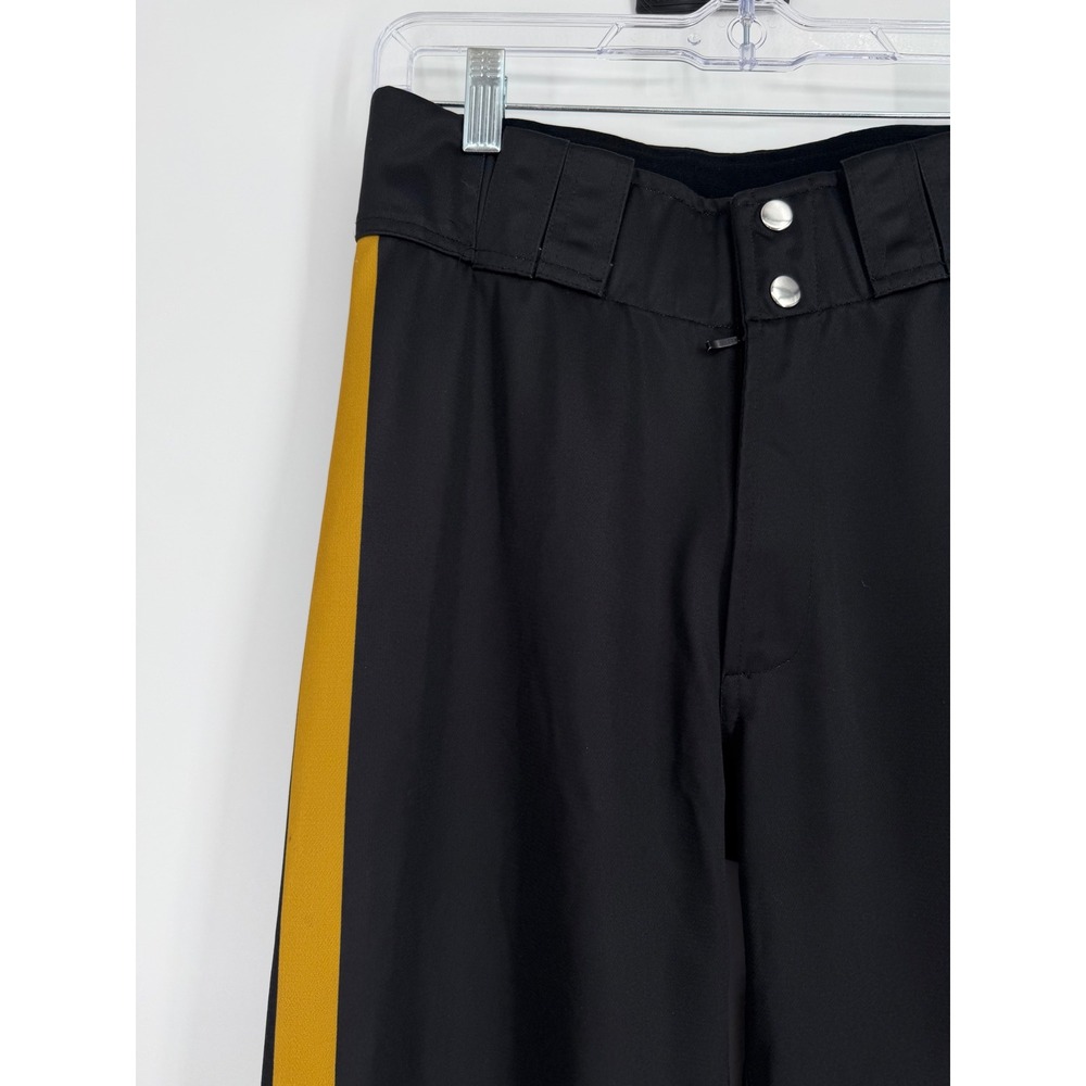 Warstic Mens Baseball Pants Small Black Gold Stripe Sports Uniform Gorpcore - Picture 2 of 15